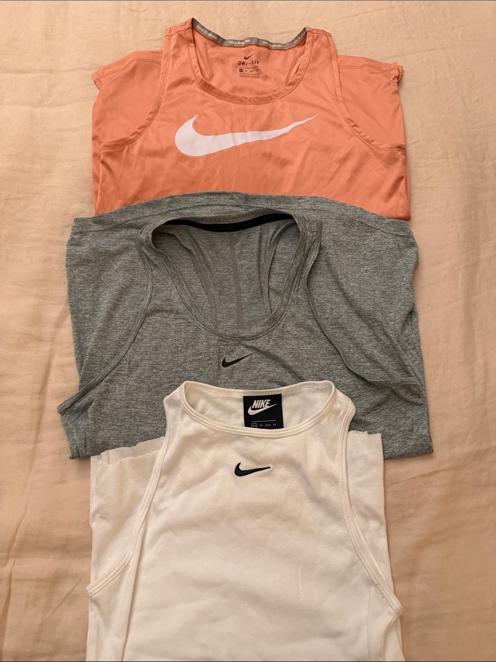 Nike women’s ' Sleeveless Sports Tank Tops - Coral, Gray, White